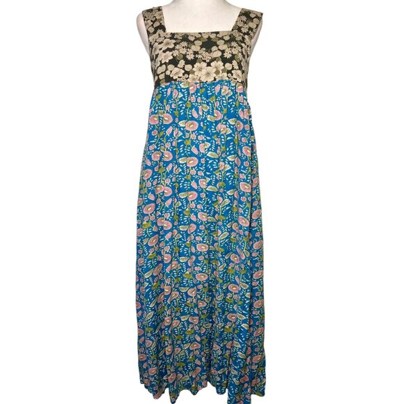 NATURAL LIFE Dresses & Skirts - Natural Life Maxi Dress Square Neck Split Hem Gypsy Hippie Nature Fairycore S